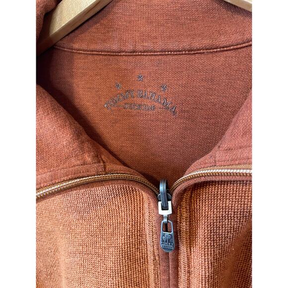 Tommy Bahama Denim Men’s Reversible Burnt Orange Half Zip Henley Sweater 3XL - Picture 3 of 13